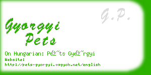 gyorgyi pets business card